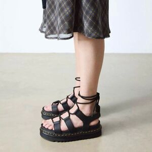 Dr. Martens Nartilla Gladiator Lace Up Platform Sandals Black Size 7